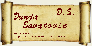 Dunja Savatović vizit kartica